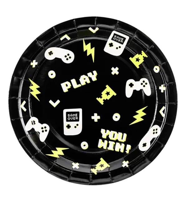 Тарелки бумажные Party Deco Party Deco Gamepad 23 см 6 шт. (10345)