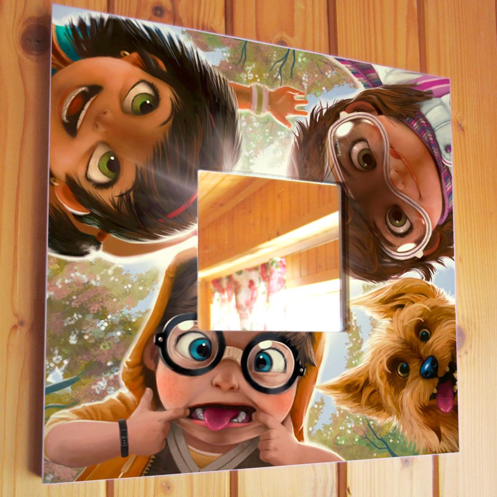 Зеркало декоративное с фотопечатью Друзяки 260х260 мм (M03609)