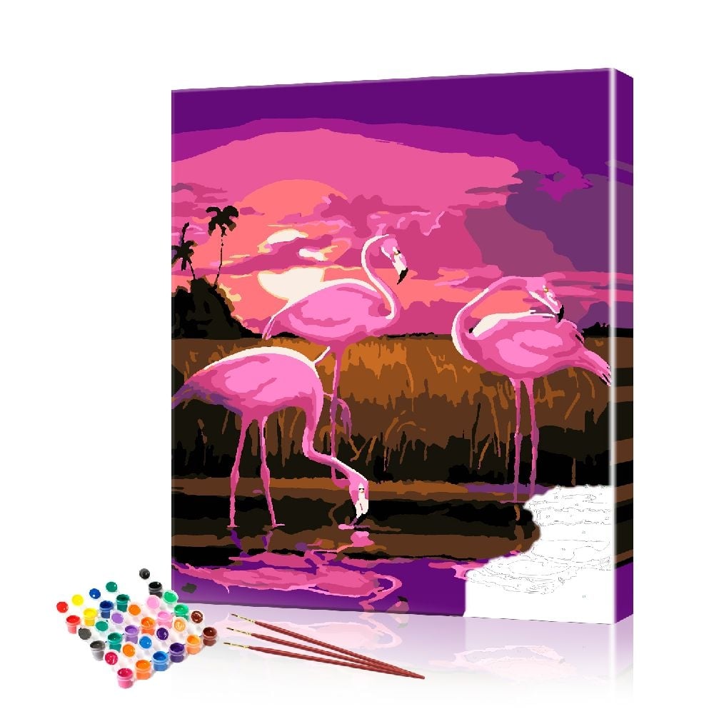Картина по номерам ArtSale Стая фламинго PBN0473 40х50 см