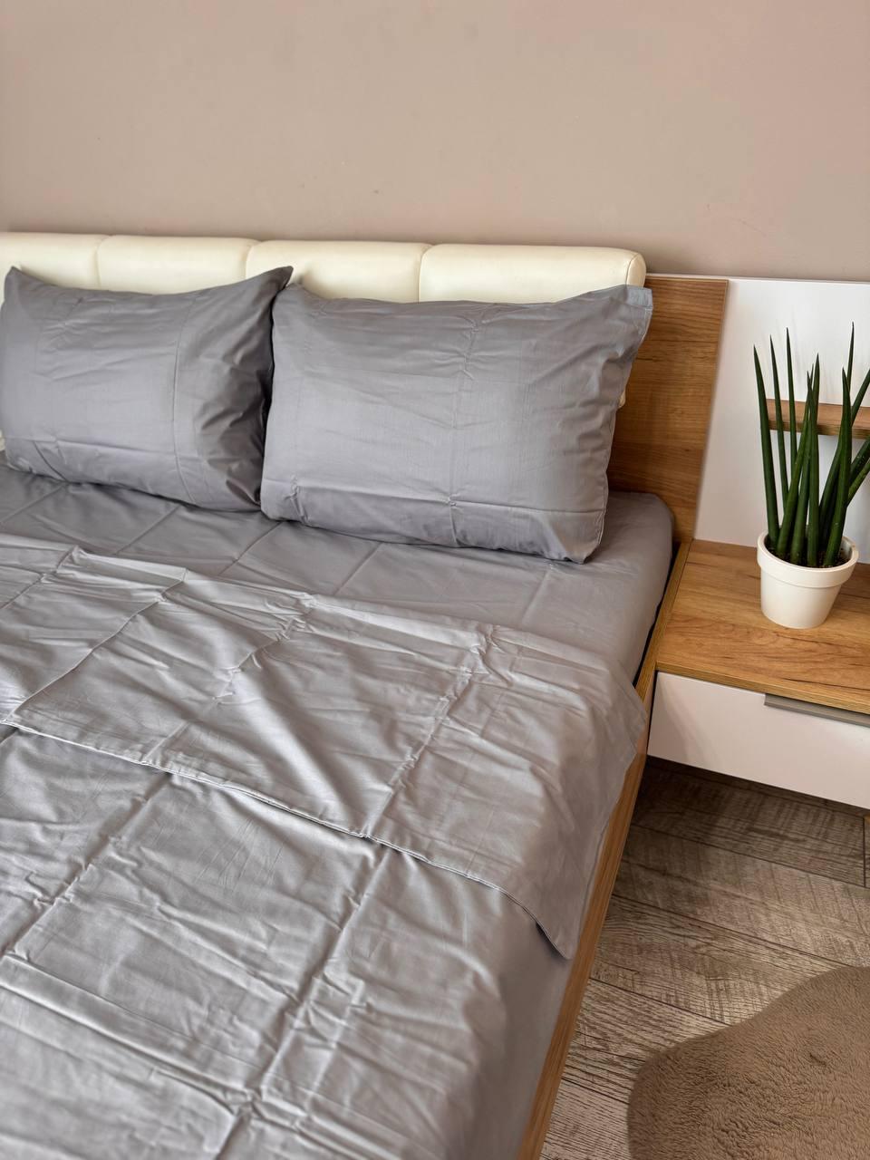 Постільна білизна сатин євро 200х220 см наволочки 70х70 см 2 шт. Сірий (Д-Al-satin-006-03) - фото 6 Постільна білизна сатин євро 200х220 см наволочки 70х70 см 2 шт. Сірий (Д-Al-satin-006-03) - фото 6