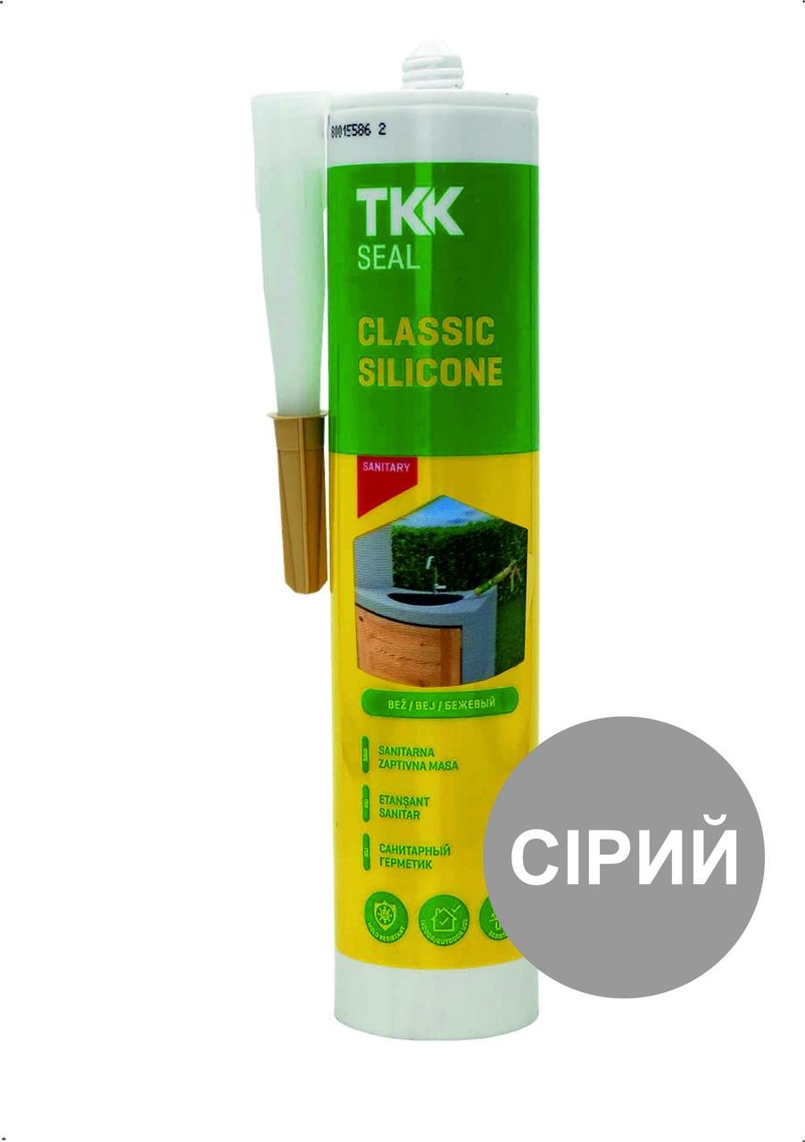 Герметик силіконовий ТКК 280 мл Сірий (28716376)