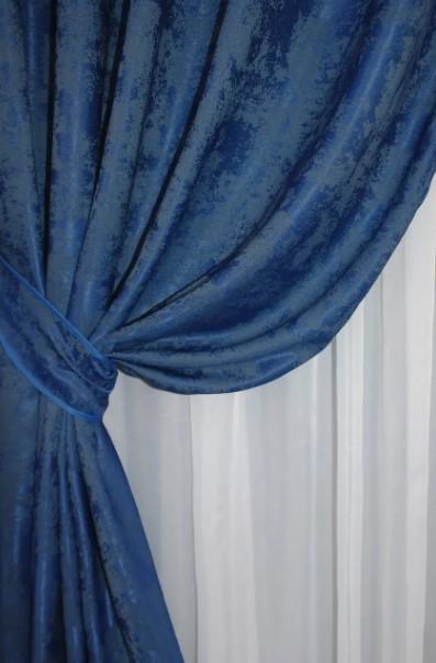 Комплект штор на люверсах SULTAN XO жакард 1,5х2,5 м 2 шт. Синій (1149ш) - фото 3