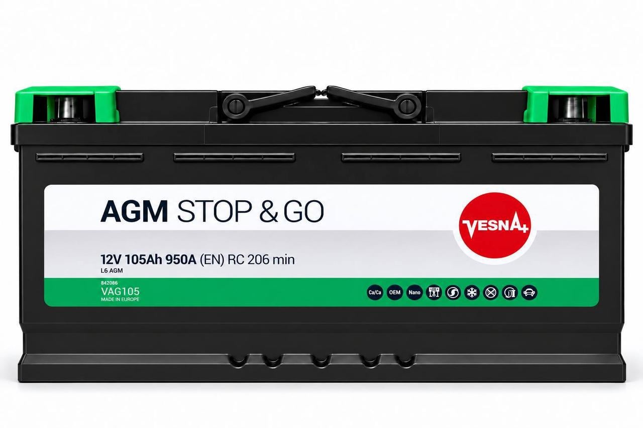 Акумулятор Vesna AGM 105 Ah 950A 12V (3191399343)