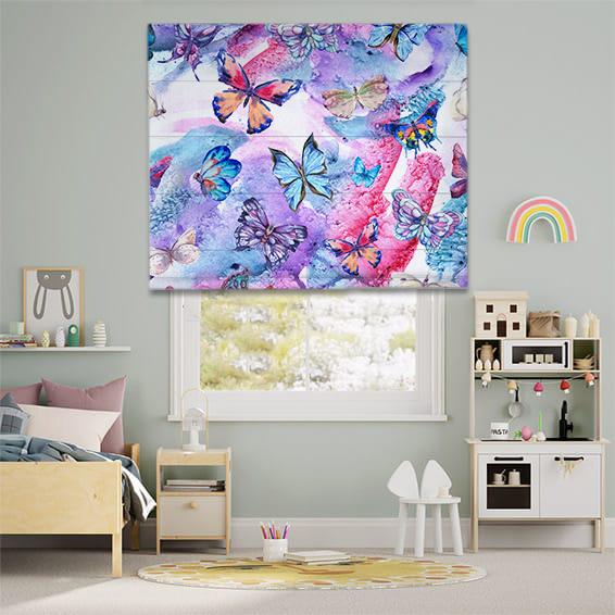 Римська штора система Classic InHt Дитячий Принт 04-61 Метелики 130х170 см Різнокольоровий (13769)