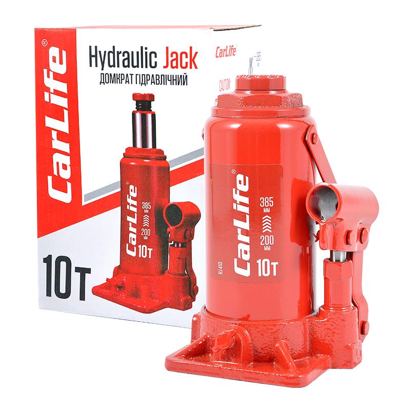 Домкрат гидравлический бутылочный Carlife 10т, (39949)