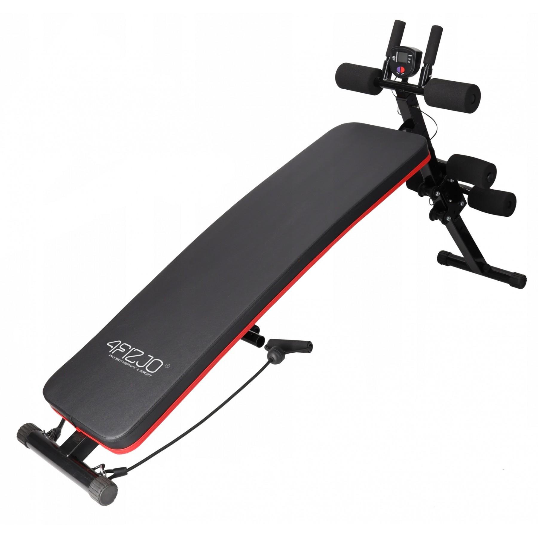 Спортивна лава для преса вигнута 4fizjo P-5905973401401 з еспандерами та лічильником (51930)