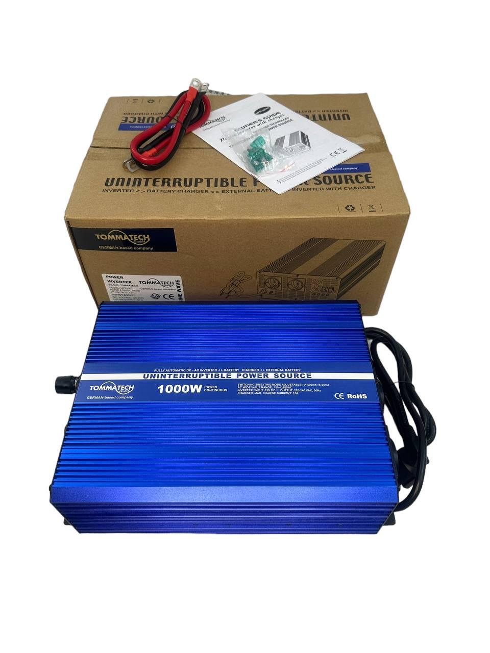 Перетворювач струму TommaTech UPS чиста синусоїда кабель живлення 1000 Вт (357484856959) - фото 8 Перетворювач струму TommaTech UPS чиста синусоїда кабель живлення 1000 Вт (357484856959) - фото 8