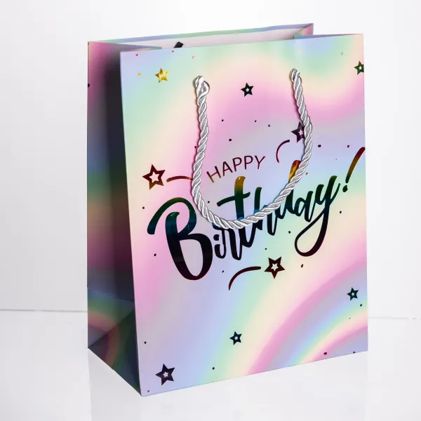 Пакет подарочный Happy Birthday 18х10х23 см 12 шт. - фото 2 Пакет подарочный Happy Birthday 18х10х23 см 12 шт. - фото 2