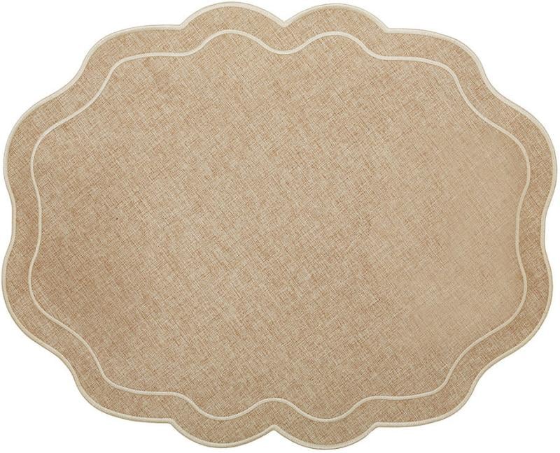 Набор тканевых сервировочных салфеток-плейсматов Linen Wave 40x50 см 6 шт. Бежево-коричневый