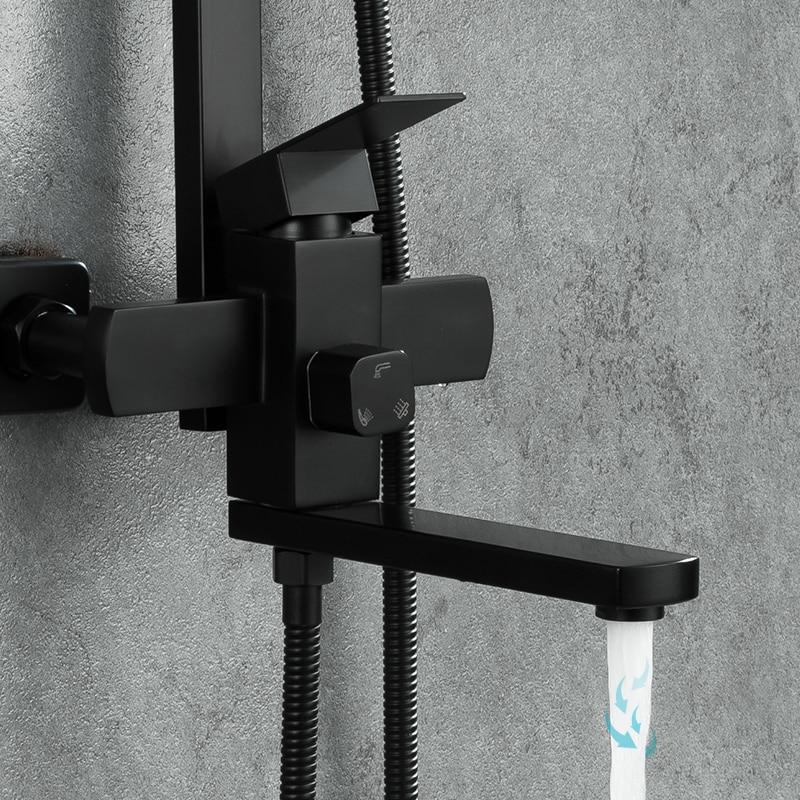 Душевая система Frap H802 F24802-6 излив-переключатель на лейку 1 режим Черный - фото 4