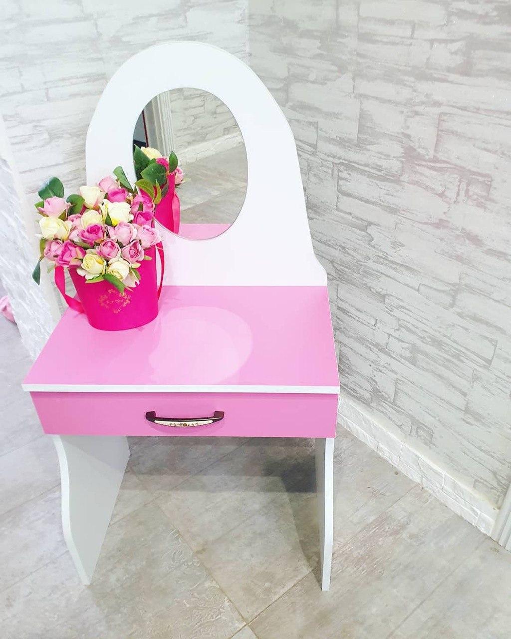 Дитяче трюмо Princess DS-07 зі стільцем та дзеркалом Pink - фото 2 Дитяче трюмо Princess DS-07 зі стільцем та дзеркалом Pink - фото 2