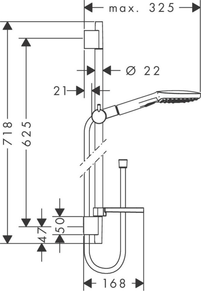 Душовий комплект Hansgrohe Raindance Select E 26620000 із штангою Хром (115336) - фото 2