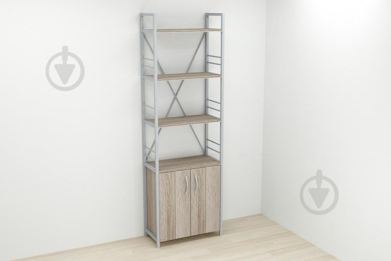Етажерка 4/60 Ferrum-decor Серії Конект із тумбою 179x60x28 Сірий ДСП Сонома Трюфель (FD1081)