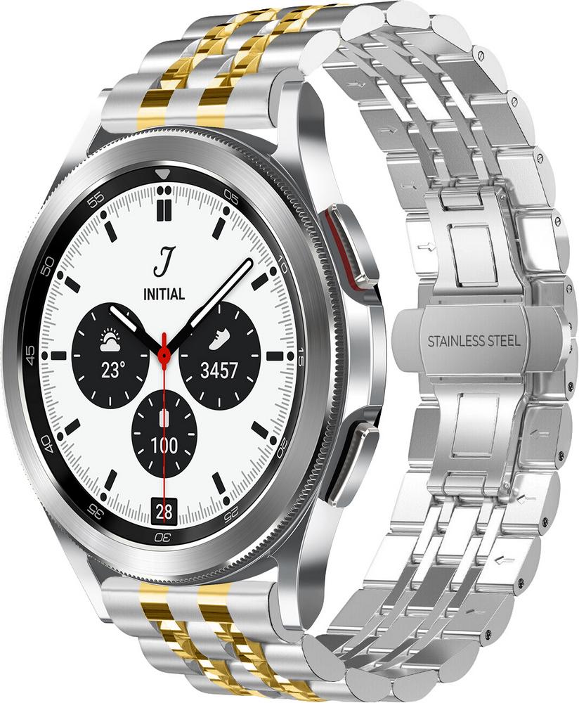 Браслет металлический Spinye Line для Galaxy Watch 4 Classic 42 мм Silver Gold (29024-67)