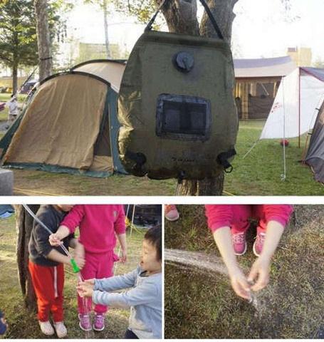 Душ туристичний із вбудованим термометром 20 л Темно-зелений - фото 11