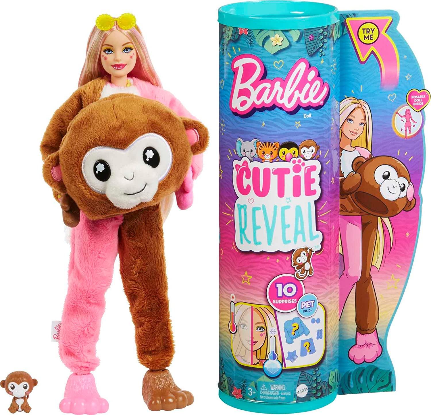 Кукла Барби Barbie Cutie Reveal Monkey Plush Costume Doll (BR0264)