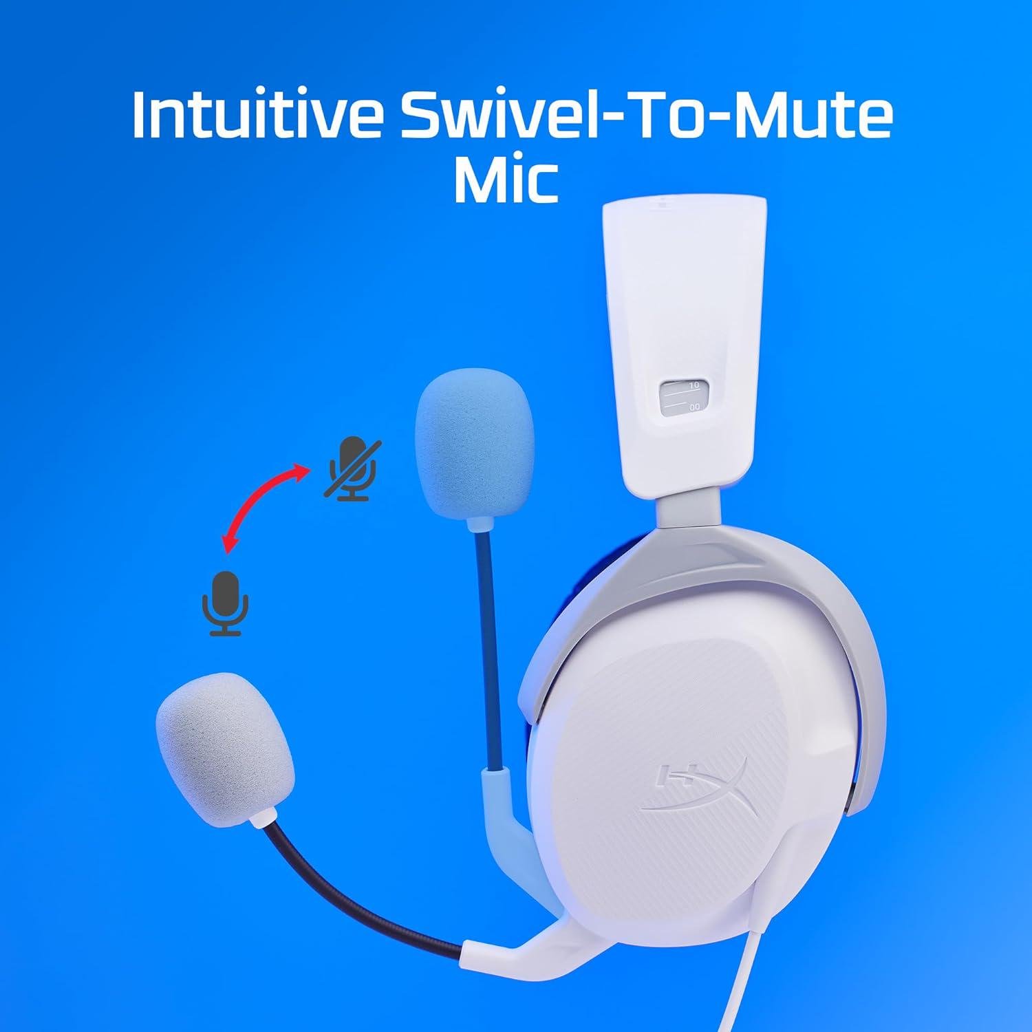 Навушники HyperX Cloud Stinger 2 з мікрофоном для PS4/PS5 mini-jack Білий/Синій 2 м (619125) - фото 6