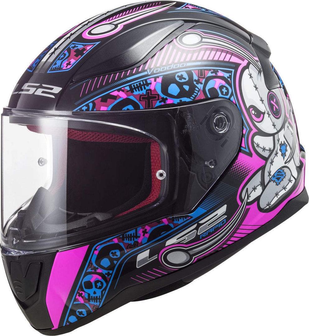 Детский мотошлем LS2 FF353 Rapid Mini Voodoo S Black/Fluo Pink (21524)
