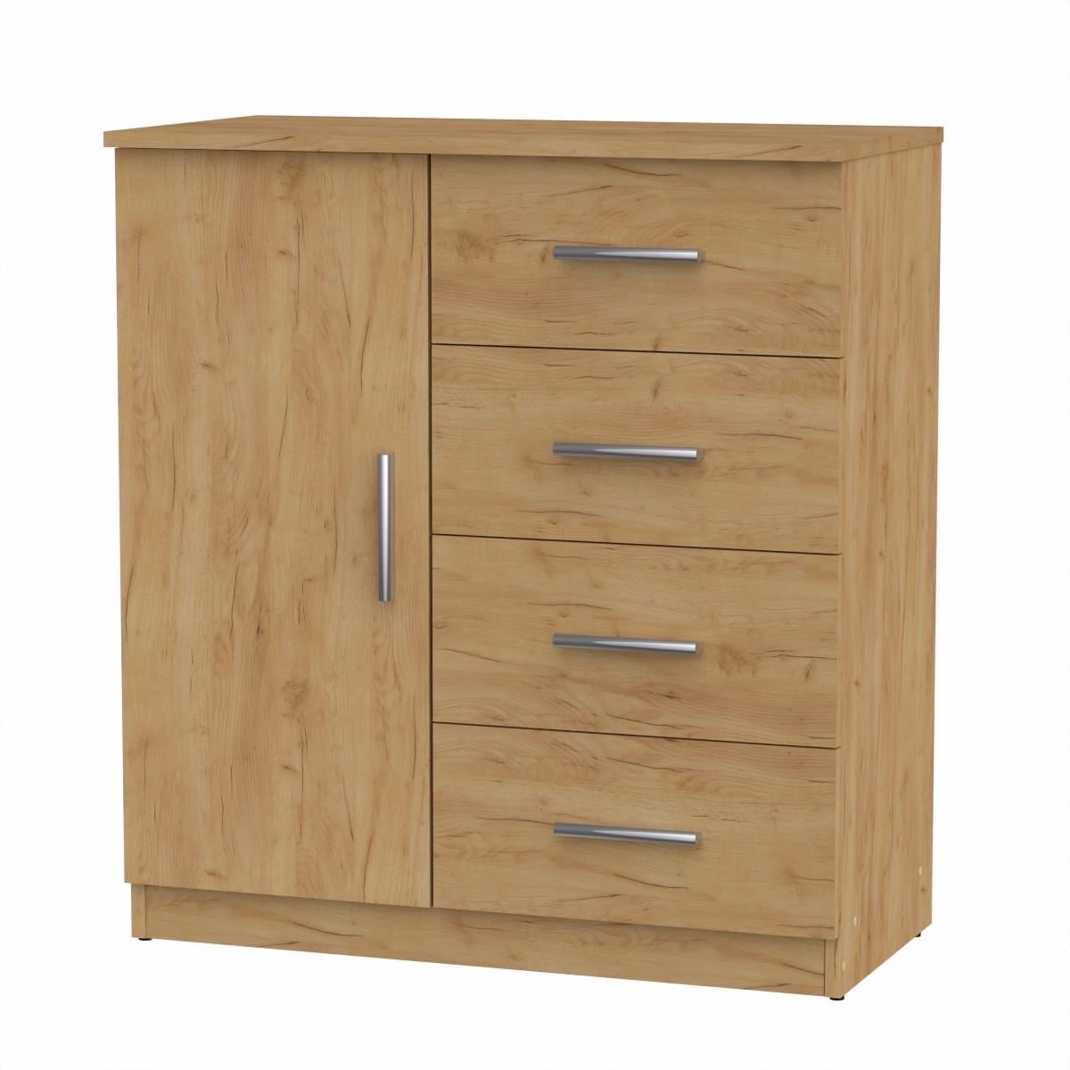 Комод Компанит с ящиками и дверцей Дуб крафт золотой (26967339)