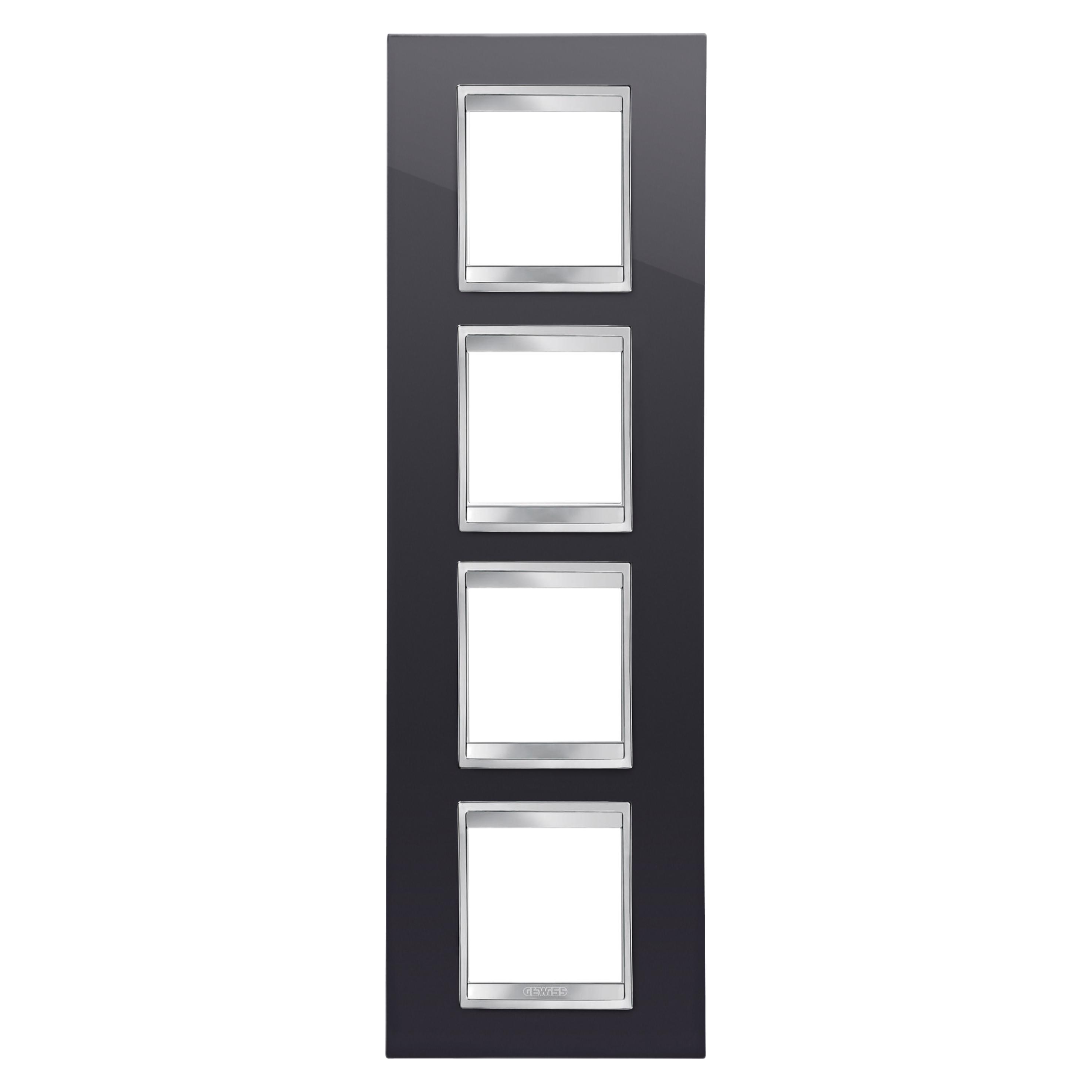 Рамка четырехместная Gewiss Chorusmart LUX вертикальная технополимер Черный (GW16229TN)