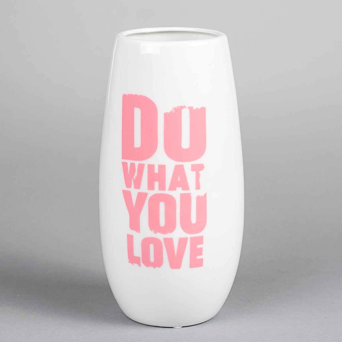 Настольная керамическая ваза Light House Мечты 20 см Белый/Розовый