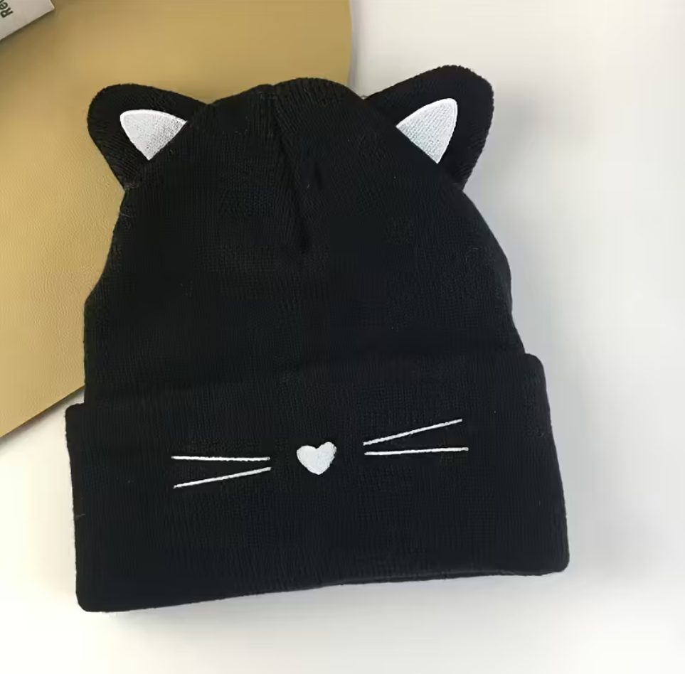 Шапка тепла жіноча з вушками Котика Чорний (ШЧВ5) - фото 2 Шапка тепла жіноча з вушками Котика Чорний (ШЧВ5) - фото 2