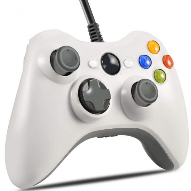 Джойстик дротовий Microsoft Xbox 360 Controller Білий (000019627)