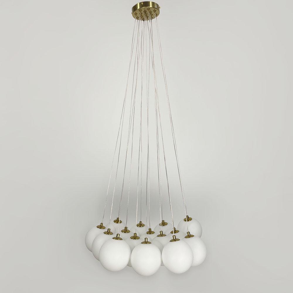 Люстра-пучок на 15 білих плафони Латунь (MJ201/15 AB+WT) - фото 2