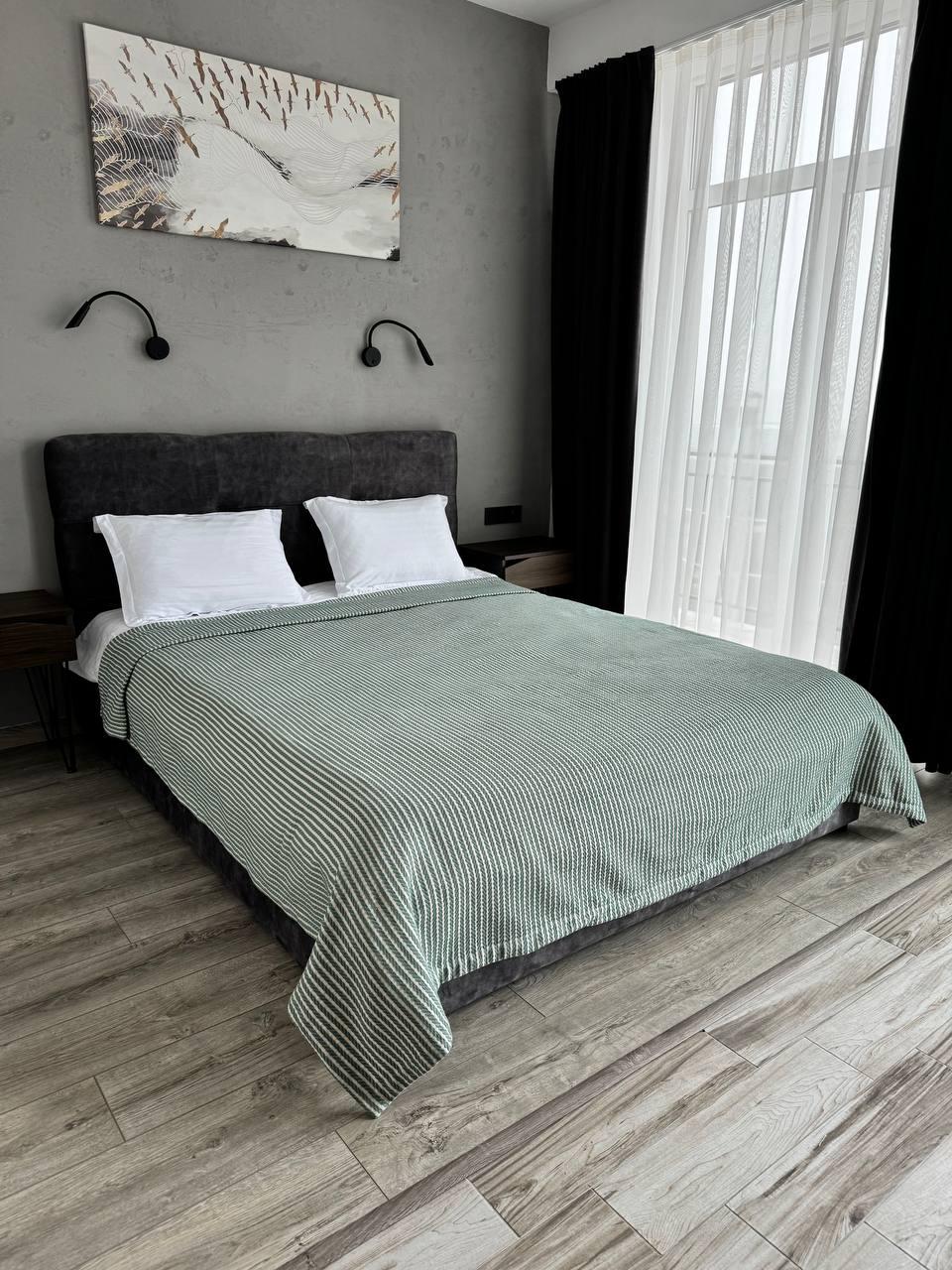 Плед хлопковый Косичка комбинированная 220x230 см Ментоловый (11812-F7-220x230cm) - фото 8 Плед хлопковый Косичка комбинированная 220x230 см Ментоловый (11812-F7-220x230cm) - фото 8