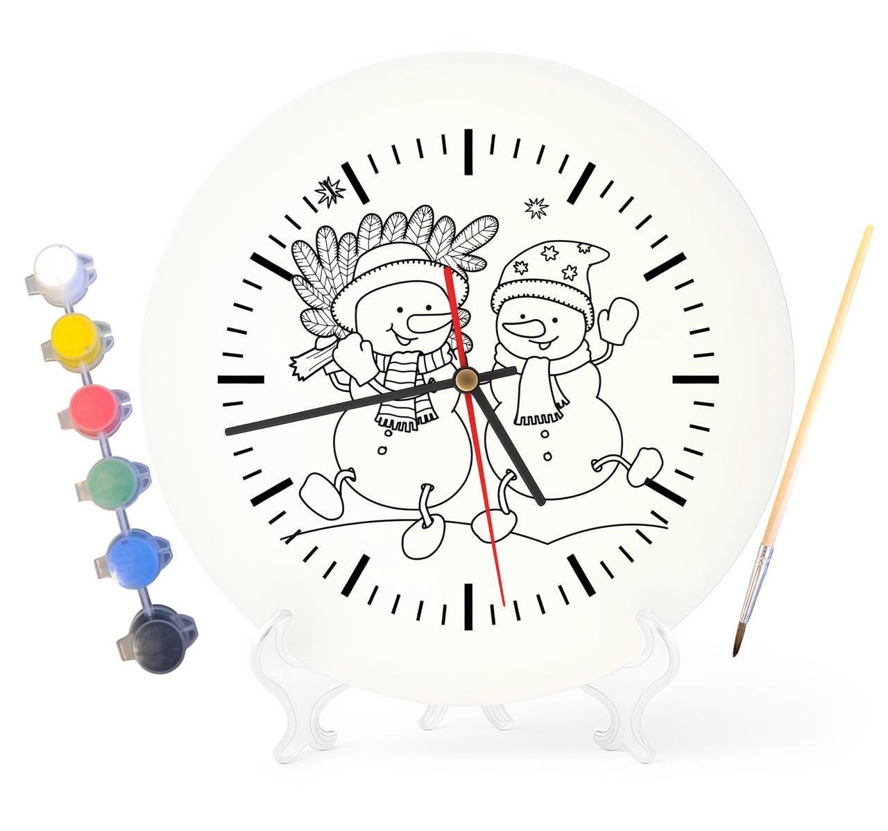 Детский набор для творчества часы раскраска Новогодние подарки 30 см (Г0073)