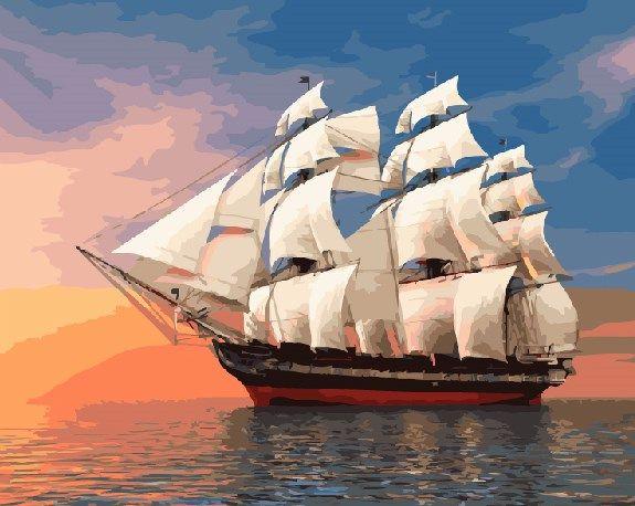 Картина по номерам Brushme Бригантина на закате (GX5733)