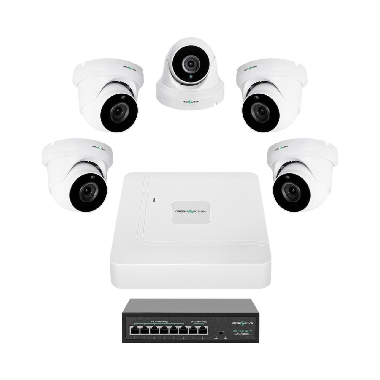 Комплект видеонаблюдения на 5 камер (GV-IP-K-W82/05 5MP)