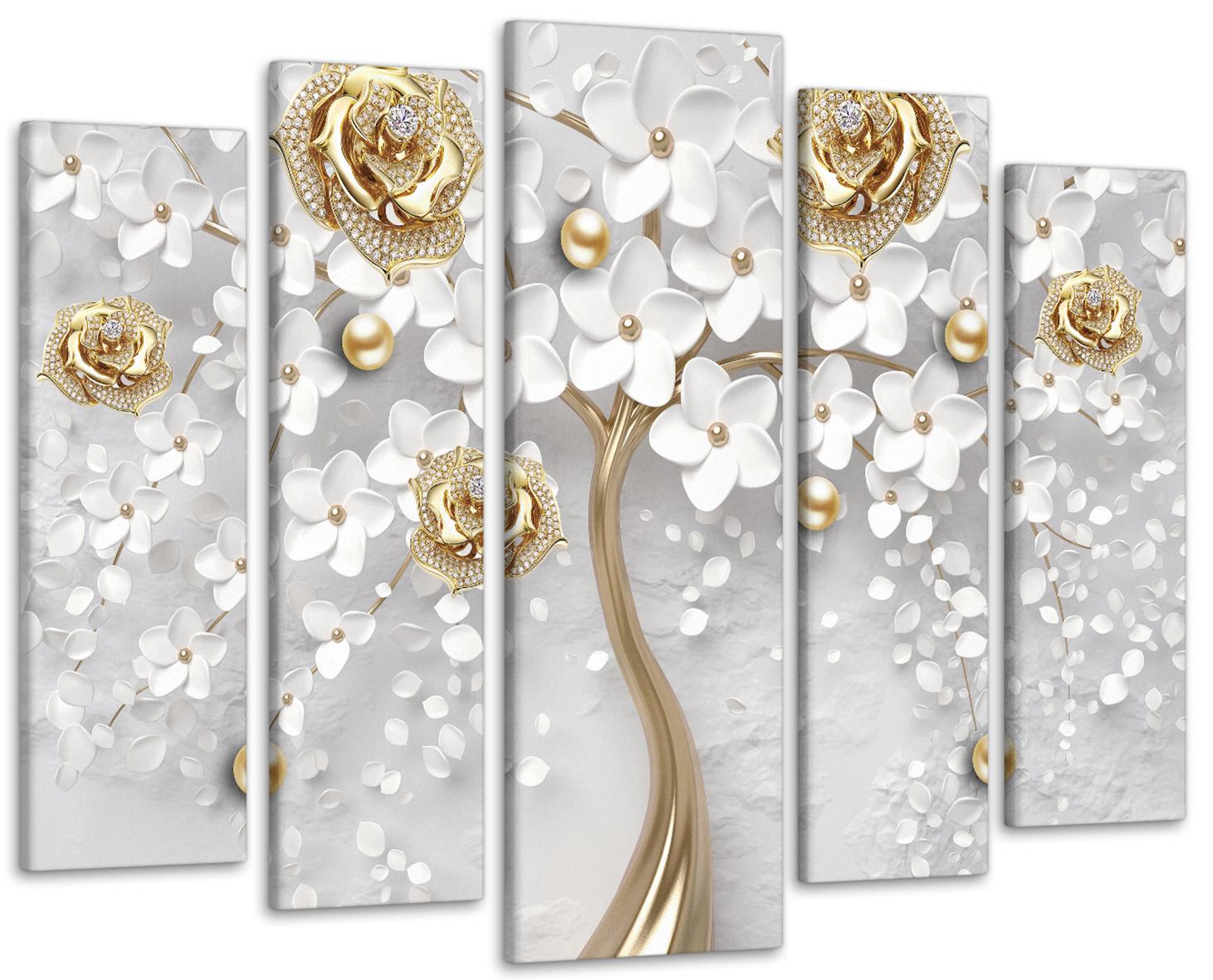 Картина модульна Абстракція Квіти 105х150 см (Art-414_5)