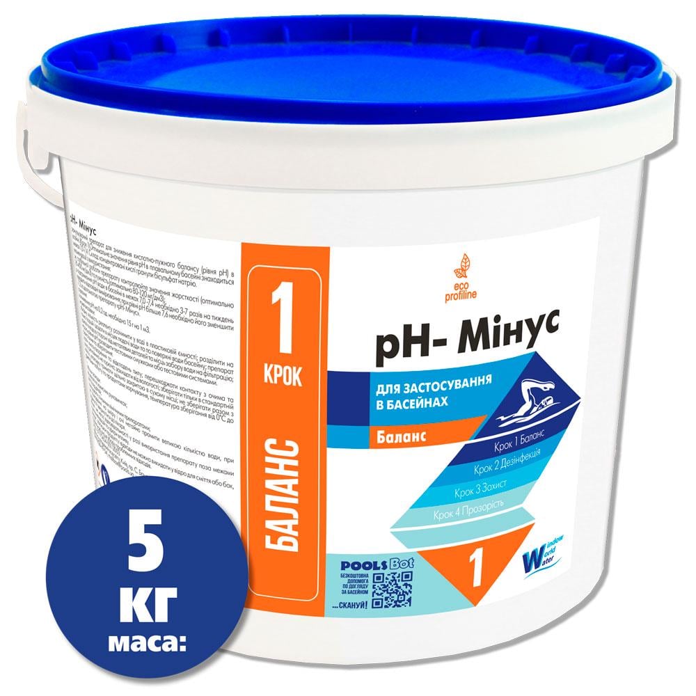 Засіб для зниження рівня pH Water World Window pH minus у гранулах 5 кг