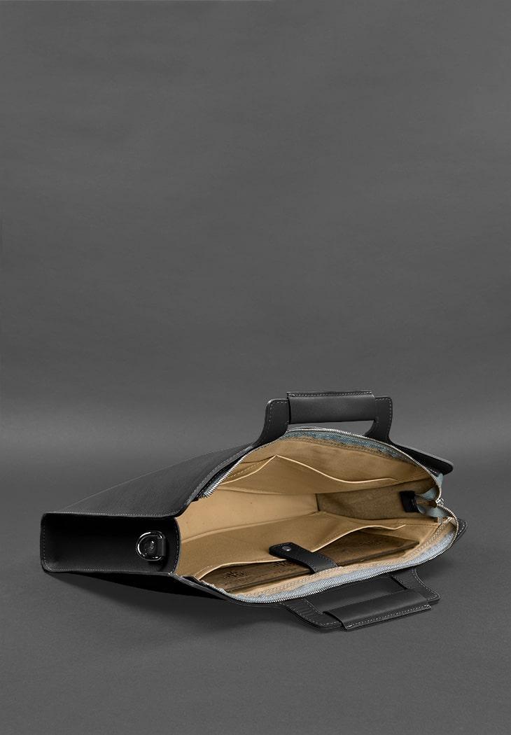 Сумка кожаная для ноутбука и документов Краст Черный (A-026690) - фото 2 Сумка кожаная для ноутбука и документов Краст Черный (A-026690) - фото 2