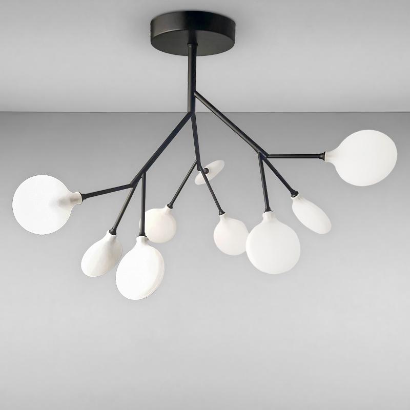 Люстра подвесная Light House NM-15991/9 BK + WT на 9 ламп G4 Черный