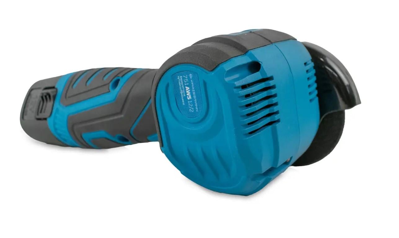 Акумуляторна кутова міні-шліфмашина KRAISSMANN 751 AWS 12/2 12 В/75 мм диск/ 2 АКБ - фото 4