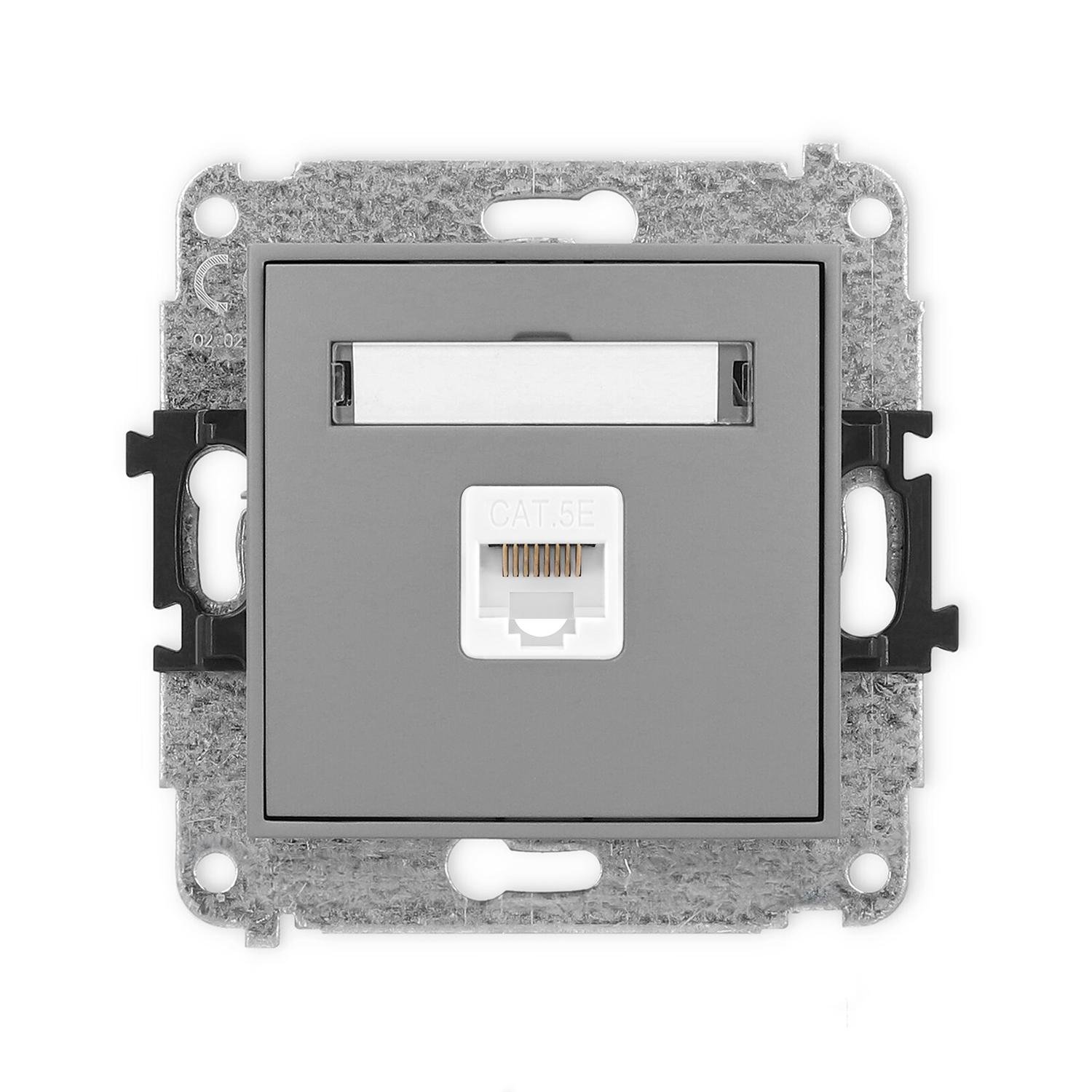 Розетка компьютерная Karlik Mini RJ45 cat 5E Серый матовый (27MGK-1)