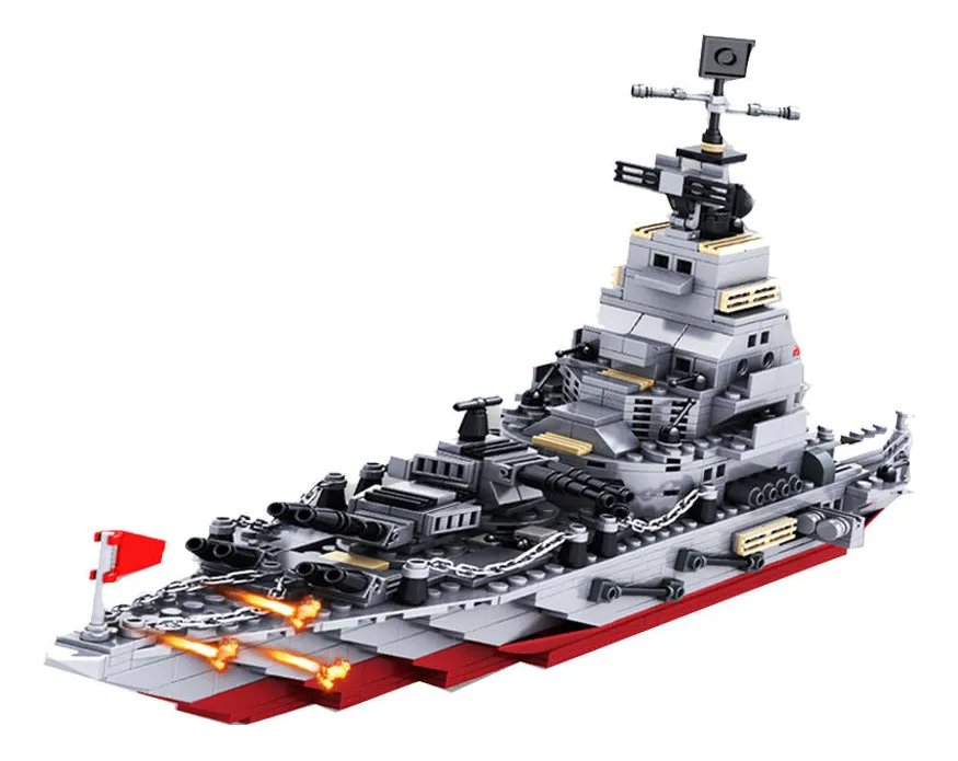 Конструктор Jiqile корабль 8в1 морской авианосец 460 дет.