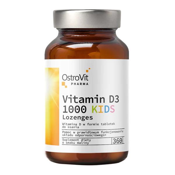 Витамин D3 Ostrovit Pharma Vitamin D3 1000 Kids Lozenges 360 таблеток Raspberry