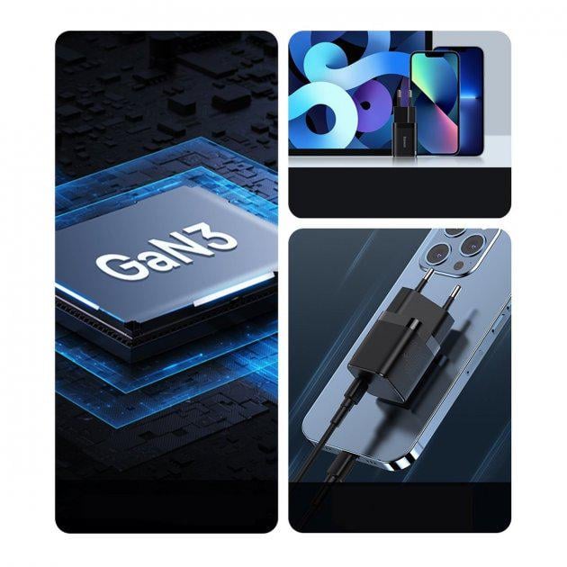 Зарядний пристрій Baseus GaN3 PD3.0 30 W 3 A Black (CCGN010101) - фото 17 Зарядний пристрій Baseus GaN3 PD3.0 30 W 3 A Black (CCGN010101) - фото 17