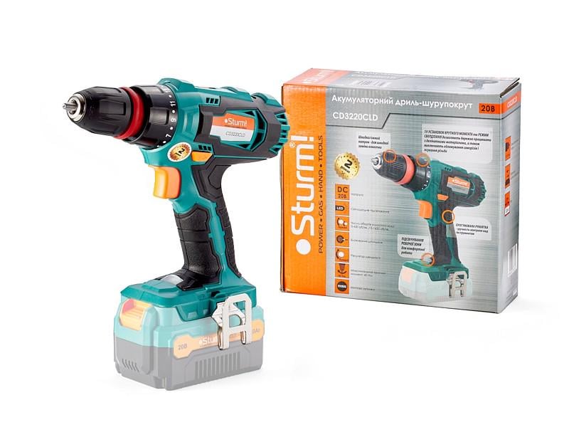 Дрель-шуруповерт аккумуляторная Sturm CD3220CLD без АКБ и ЗУ