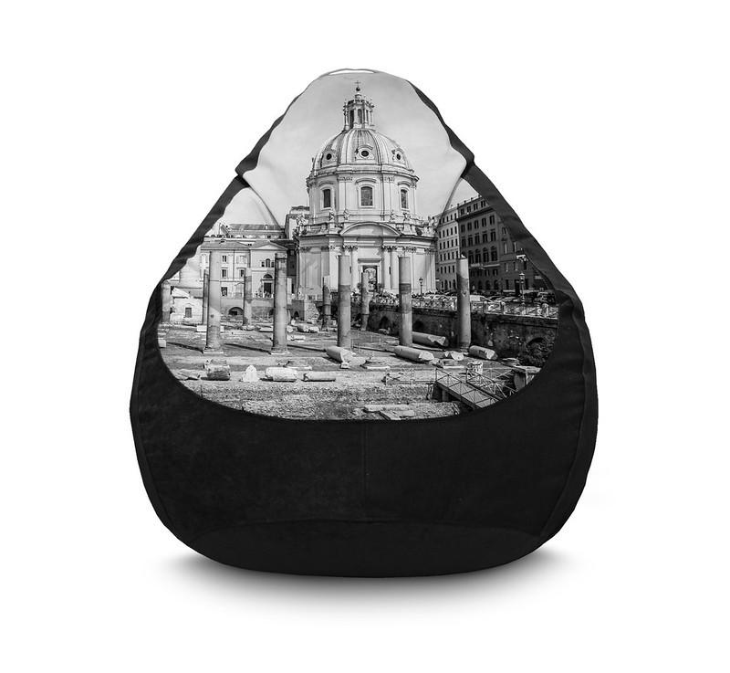 Кресло мешок iPuff Rome Church Флок XL 80x110 см Черный