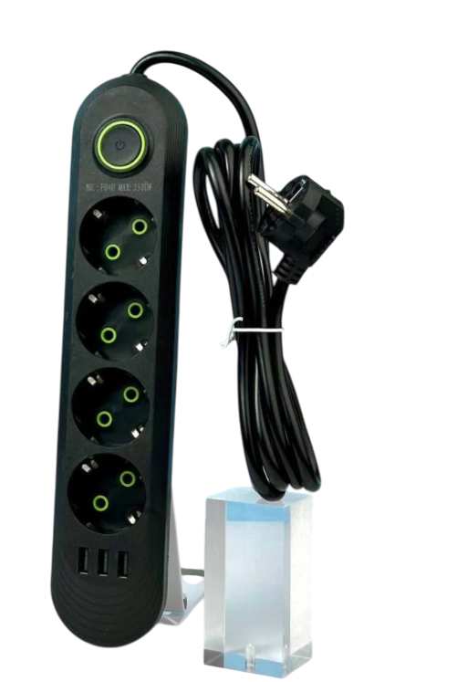 Удлинитель сетевой UA Power F04U на 4 розетки + 3USB 2 м