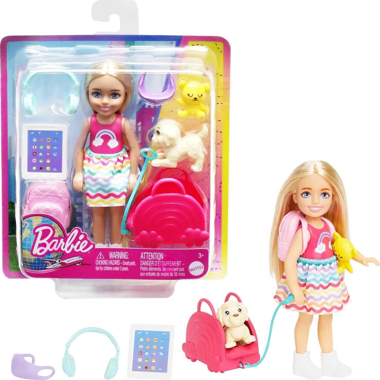 Игровой набор Barbie Travel Chelsea Doll Челси и набор для путешествий Игровой набор Barbie Travel Chelsea Doll Челси и набор для путешествий