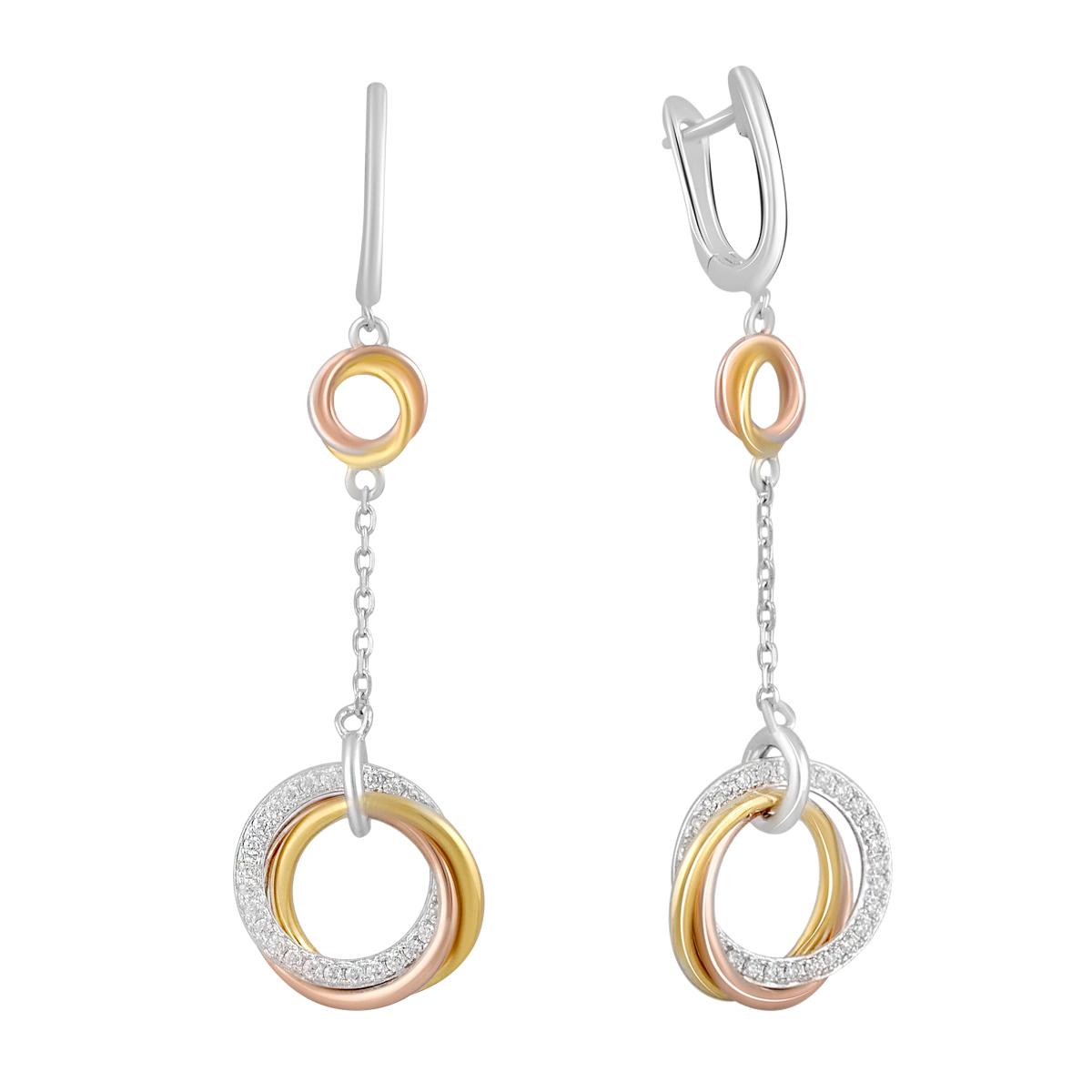 Серьги серебряные с фианитами (2128731)