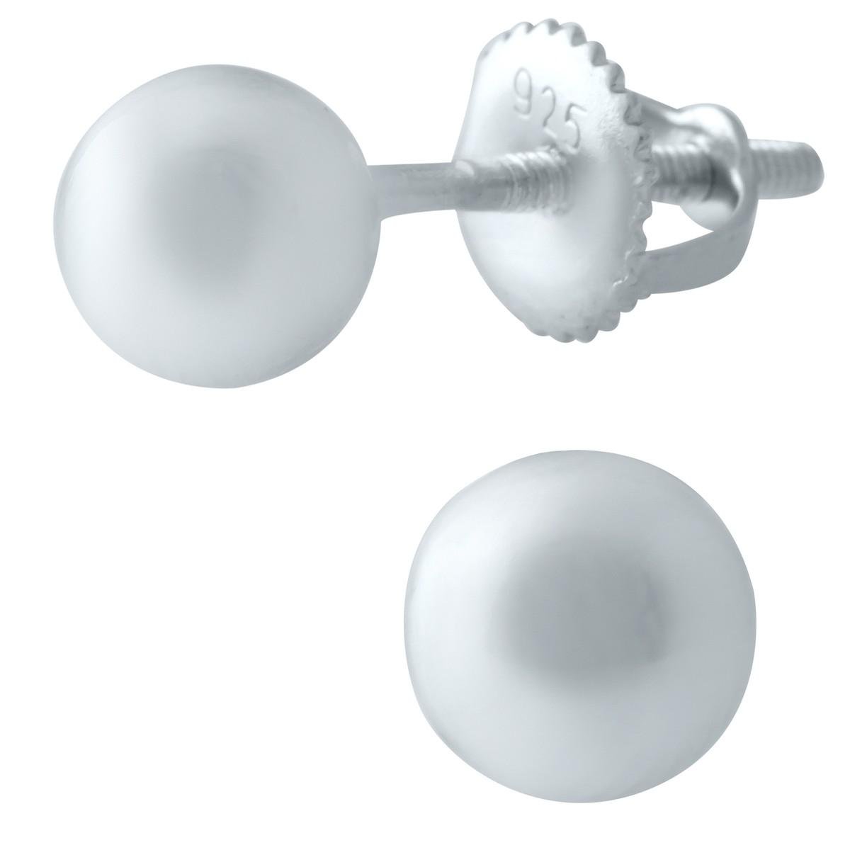 Серьги серебряные пусеты шарики элегантность в простоте