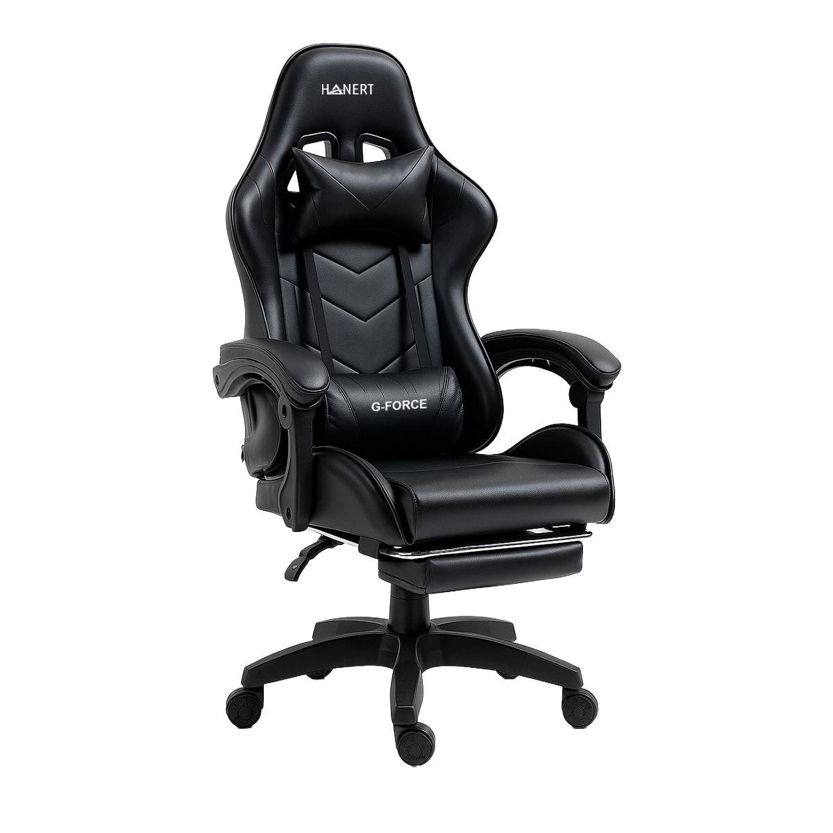 Крісло геймерське з підставкою для ніг Hanert G-Force Black - фото 1 Крісло геймерське з підставкою для ніг Hanert G-Force Black - фото 1
