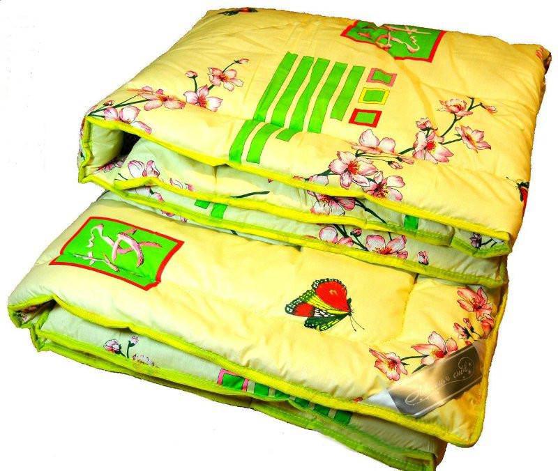 Одеяло из овечьей шерсти Лери Макс евро Gold Желтая абстракция (20672)