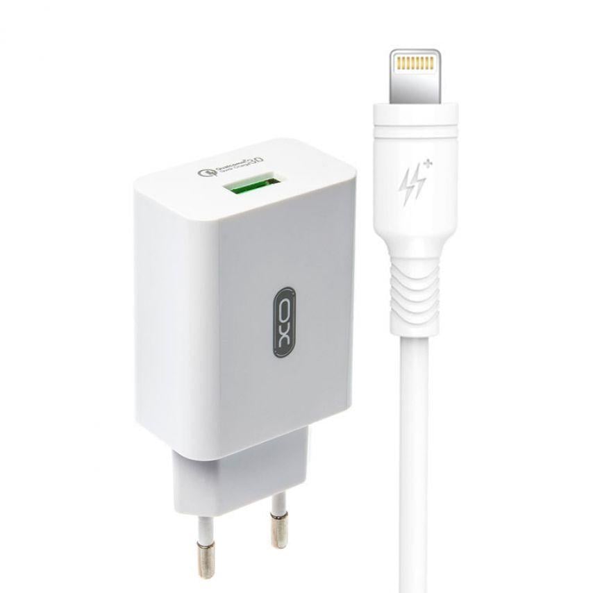 Адаптер Xo L36 1 USB/QC3.0/3A/Data Cable USB to Lightning White